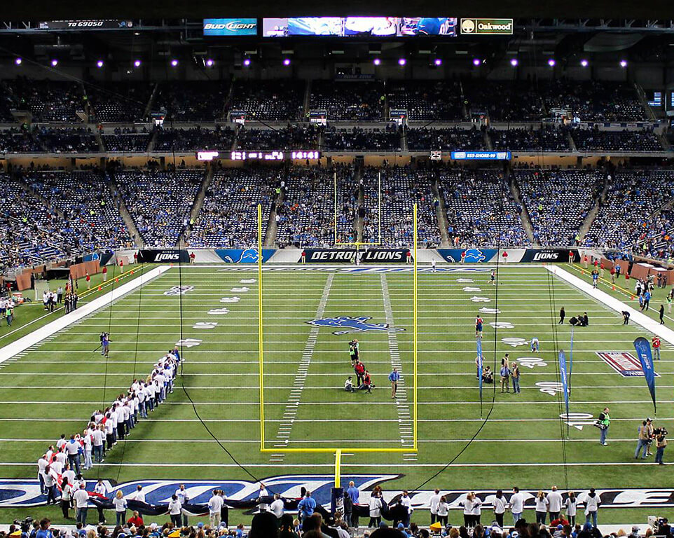 Where do the Detroit Lions play football?