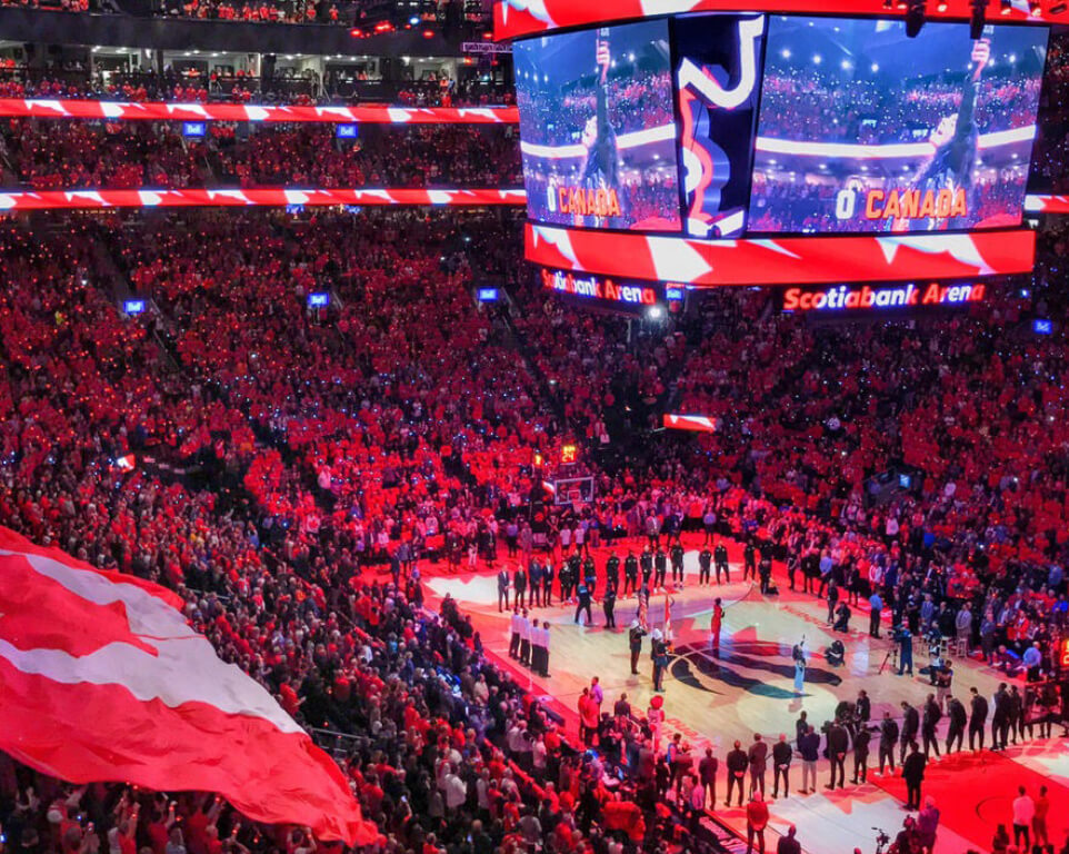 Where do the Toronto Raptors play basketball?