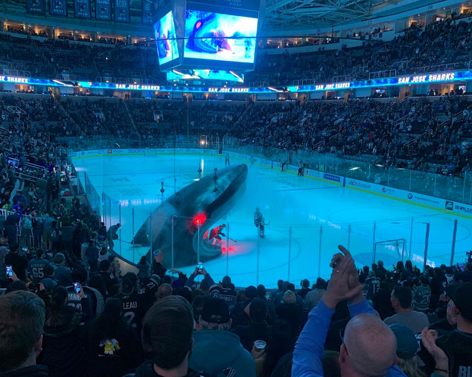 San Jose Sharks - SAP Center (San Jose Arena) Vintage Hockey Blueprint